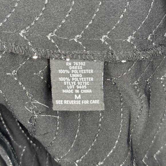 Snap Dress Women Medium Black Silver Allover Scalloped Sequins Party Date Night - Picture 7 of 9